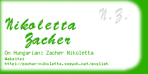 nikoletta zacher business card